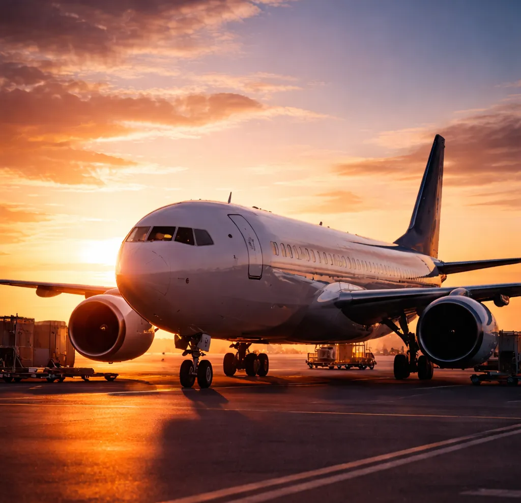 Aircraft positioned on a runway
